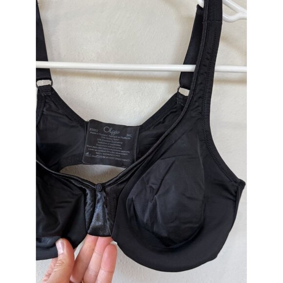 OLGA Side Support Ultimate Comfort UW Bra Size 36c 36 C Black 35002 T Shirt - Picture 2 of 3